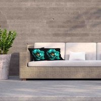 Cyan Peony Flower Outdoor Cushion - Green / 60cm - thumbnail 1