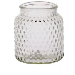 Bobble Pattern Glass Jar Vase H11cm - Clear - thumbnail 2