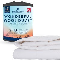Slumberdown Wonderful Wool, 375gsm Medium Duvet - White / Single