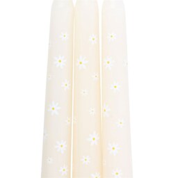 Spring Blossom Daisy Taper Candle Set Of 3 - White - thumbnail 5
