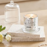 Plant-Based Wax Scented Candle with Glass Cloche - Silver