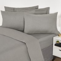 Pair Of Housewife Cotton Pillowcases - Grey