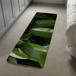 Closeup of beautiful glossy green leaves Designer Runner Rug - Green - thumbnail 4