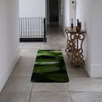 Closeup of beautiful glossy green leaves Designer Runner Rug - Green - thumbnail 1