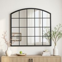 Lifeideas Metal Frame Window Style Wall Mirror - Black / 96cm W x 2cm D x 90cm H - image 1