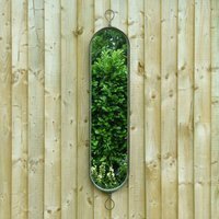 Oval shaped With Hoops Decorative Garden Mirror - Rustic Green