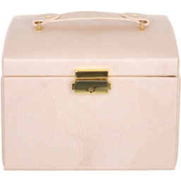 Lockable 5 Tiers Faux Leather Jewellery Storage Box - Pink - thumbnail 3