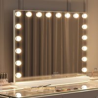 VANITII Mary Hollywood Vanity Make Up Mirror 18 Dimmable LED Bulbs - Metal White