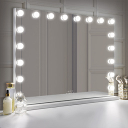 VANITII Mary Hollywood Vanity Make Up Mirror 18 Dimmable LED Bulbs - Metal White - thumbnail 2