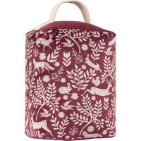 Skandi Woodland Animal Velvet Doorstop - Berry