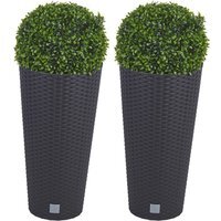 Elegant Tall Garden Planters  - Brown / 20cm / 38.5cm