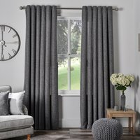 Chatsworth Thermal Lined Eyelet Curtains - Slate / 168cm / 137cm