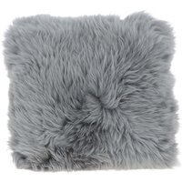 Real Sheepskin Cushion - Grey - thumbnail 1