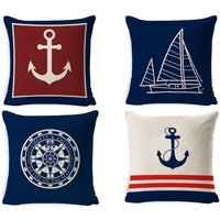 Nautical-themed Cushion Covers - Blue