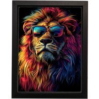Lion Sunglasses Metal Wall Art - Silver / 500g