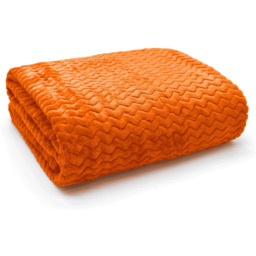 Snug Soft Chevron Patterned Blanket Mink Throw  - Orange / 127x152 - thumbnail 4