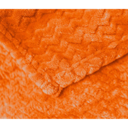Snug Soft Chevron Patterned Blanket Mink Throw  - Orange / 127x152 - thumbnail 3