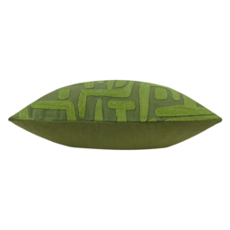 Brooke Embroidered Cotton Cushion - Ivy Green / 80 Feather 20 Polyester - thumbnail 3