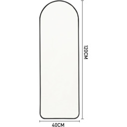 Wall Mounted Metal Frame Arch Full Length Mirror - Black - thumbnail 3