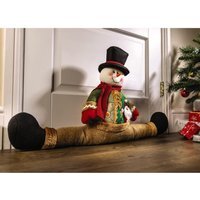 Snowman Draught Excluder Cushion - Multicoloured