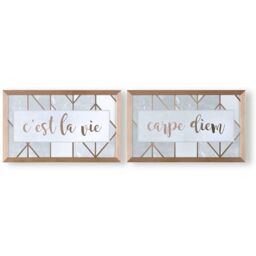 Art for the Home C'est La Vie and Carpe Diem Set of 2 Framed Prints - Rose Gold - thumbnail 2