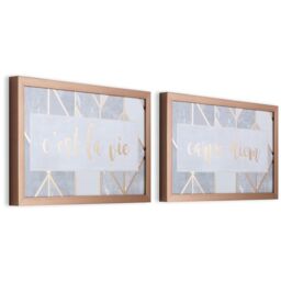 Art for the Home C'est La Vie and Carpe Diem Set of 2 Framed Prints - Rose Gold - thumbnail 3