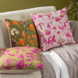 Mushroom Fields Abstract Cushion - Purple / 80 Polyester 20 Feather - thumbnail 5