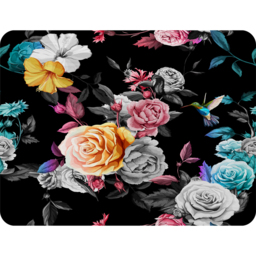 Humming Bird Roses Peony With Leaves Blanket - Black - thumbnail 2
