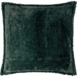 All Wrapped Up Faux Fur Cushion - Emerald/Red / Feather - thumbnail 3