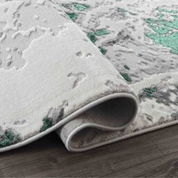 Emperor Picasso Modern Waterflow Abstract Area Rugs - Aqua / 60x220 cm Runner - thumbnail 4
