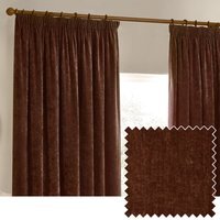 Heavy Chenille Velvet Pencil Pleat Curtains - Nutmeg / 229cm / 183cm - image 1