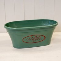Green Round Love Heart Tree Trough Recycled Plastic Planter - Green