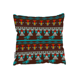 Ethnic Silhouettes Outdoor Cushion - Brown / 60cm - thumbnail 2