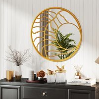 Round Wall Decorative Mirror - Gold