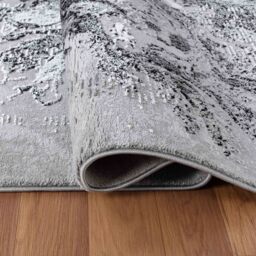 Modern Abstract Water flow Grunge Texture Area Rugs - Black / 120x170 cm Rectangle - thumbnail 2