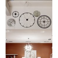 Vitus 80cm Dia Skeletal Wall Clock with Black Finish Frame - Black