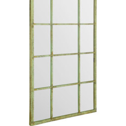 MirrorOutlet The Dorset Rustic Metal Framed Arched Leaner Wall Mirror - Green / 140cm - thumbnail 4