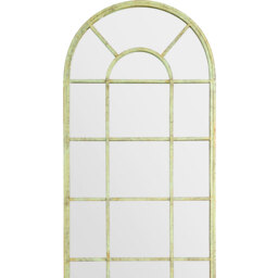MirrorOutlet The Dorset Rustic Metal Framed Arched Leaner Wall Mirror - Green / 140cm - thumbnail 3