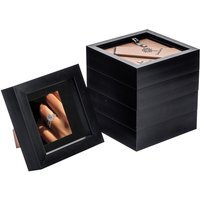 "3D Box Photo Frame - 4x4"" with 2 x 2"" Mount Pack of 5 - Black" - image 1