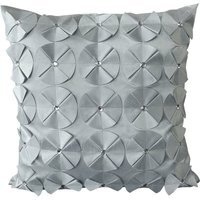 3d Petal Detail With Gem Stud Detail Cushion - Silver / 56cm