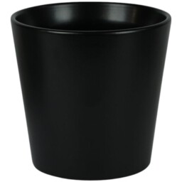 Ceramic Indoor Matt Black Plant Pot - 12cm / 10cm - thumbnail 4
