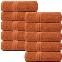 Pack of Cotton Bath Towels - Burnt Orange / 115cm / 10 - image 1