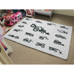 Construction Equipment Designer Rug - White / 150cm - thumbnail 2