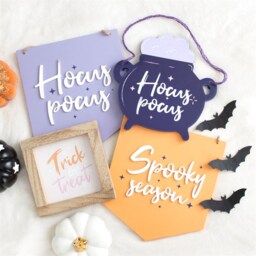 Vibrant Trick Or Treat Wooden Frame Sign - Pink - thumbnail 2