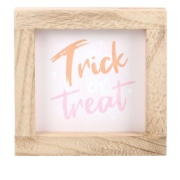 Vibrant Trick Or Treat Wooden Frame Sign - Pink - thumbnail 5