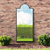 MirrorOutlet The Genestra Crown Modern Garden Mirror - Black / 85cm - image 1