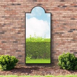 MirrorOutlet The Genestra Crown Modern Garden Mirror - Black / 85cm - thumbnail 2