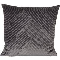 Piper Pleated Velvet Cushion - Grey