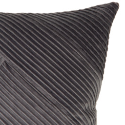 Piper Pleated Velvet Cushion - Grey - thumbnail 4