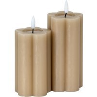 Luxe Collection Natural Glow Stone LED Candle Flameless Real Wax - Cream - thumbnail 1